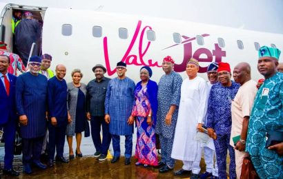 Abiodun Makes History, Inaugurates First Commercial Flight at Gateway International Airport
